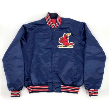 90s St Louis Cardinals Blue Jacket Front View