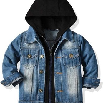 Baby boys hoodie denim jacket stylish outerwear in USA