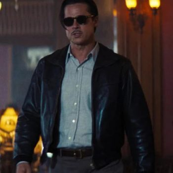 Brad Pitt Babylon leather jacket stylish design in USA