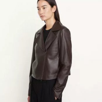 Classic Leather Zip Front Jacket