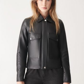 Sleek and Stylish: JULIET Black Sport Leather Jacketin USA market