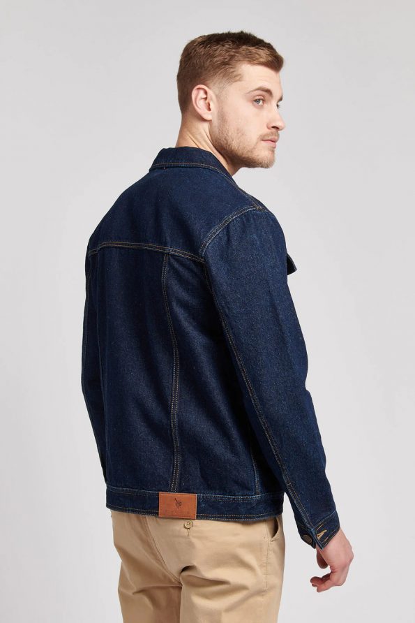 Stylish denim jacket in rinse wash for men in France Style