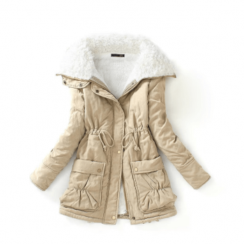 MEWOW women’s winter jacket with faux lamb wool lining for warmth in USA