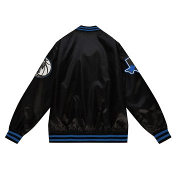 Black Satin Mavericks City Edition Jacket in American Style