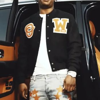 Stylish varsity jacket by Fredo Bang's 4's Up in American market