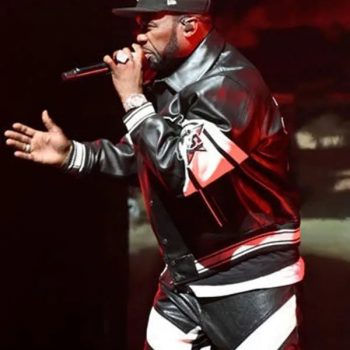 50 Cent's iconic leather jacket for The Final Lap Tour in American style