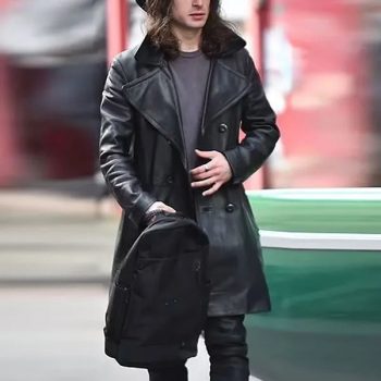 Stylish trench coat worn by Rory Culkin in 5lbs of Pressure in American style