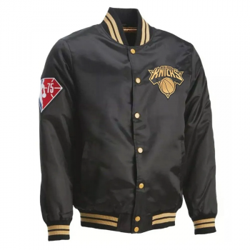 Shop 75th Anniversary NY Knicks Black/Gold Jacket