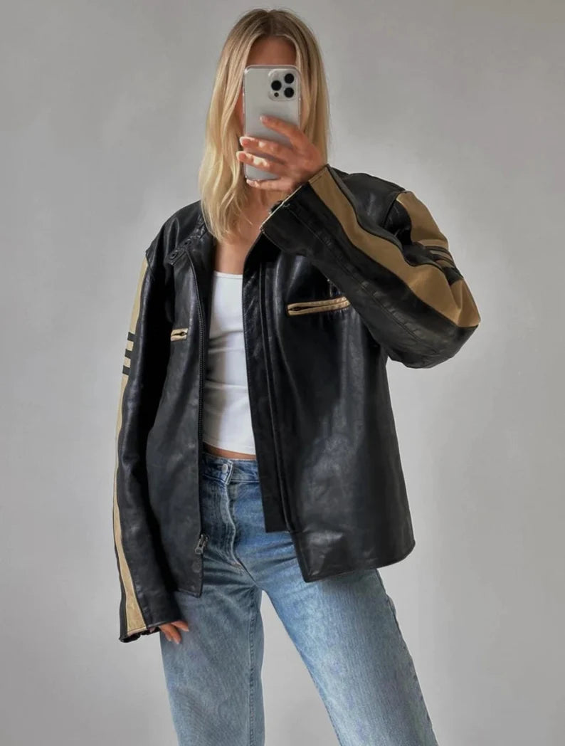 il_794xN.5581363668_iz2o 90s women’s vintage oversized straight leather jacket in USA