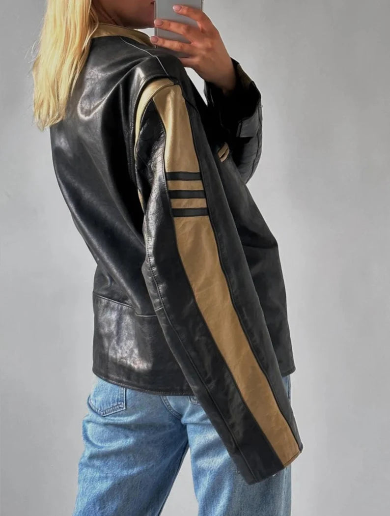 il_794xN.5581363666_b8he Vintage 90s women’s oversized straight jacket in leather in United state market