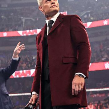 Cody Rhodes signature red trench coat outfit in American style