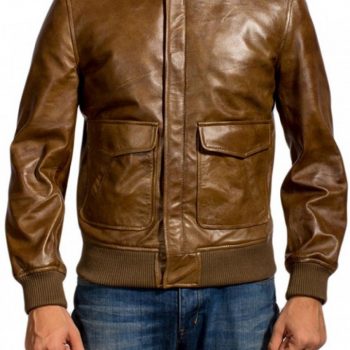 front view Ansel Elgort Leather