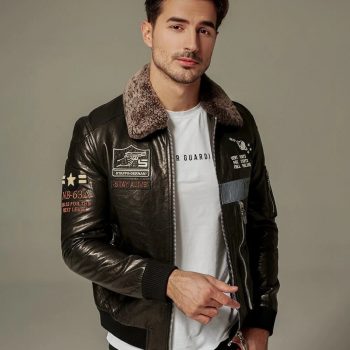 The Jackets Seller's Appliqued Embroidered Goatskin Moto Jacket for Men in USA market