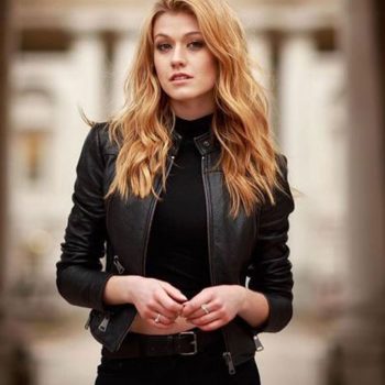 Black leather jacket for women