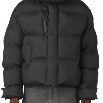 Ash black puffer jacket with quilted design in USA