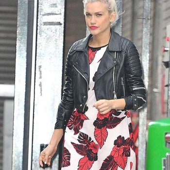 Ashley Roberts Black Leather Coat