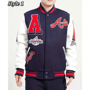 atlanta braves navy white varsity jacket