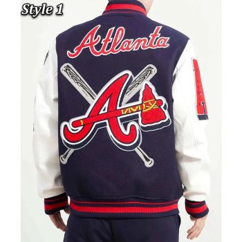 atlanta braves navy white varsity jacket