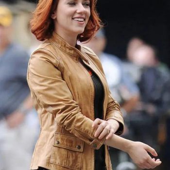 Scarlett Johansson Avengers Brown Leather Jacket