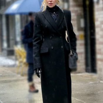 Nicole Kidman black coat in "Babygirl" 2024 in USA