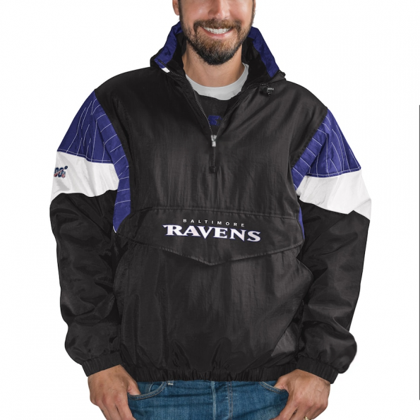 Baltimore Ravens NFL 100 quarter-zip jacket front view