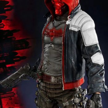 Batman Arkham Knight hooded leather jacket
