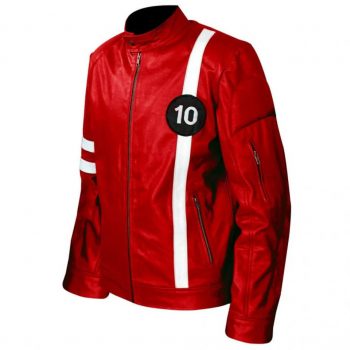 Real leather red jacket inspired by Ben Ten