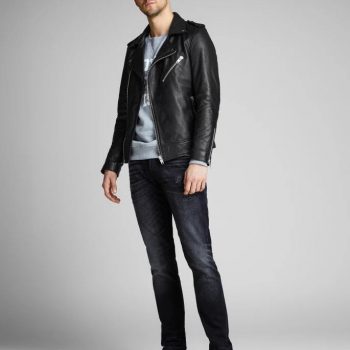 Best Shiny Black Biker Stylish Leather Jacket For Men for men