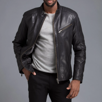 Best-Quality Black Round Neck Decant Jacket For Men’s