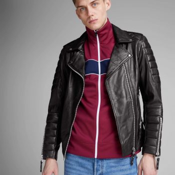Biker Boom Sheep Napa Stylish Leather Jacket for men in uk