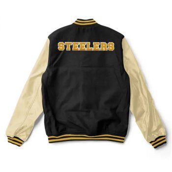 Pittsburgh Steelers wool and leather varsity jacket