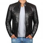 Black Decant Leather Jacket For Men’s 