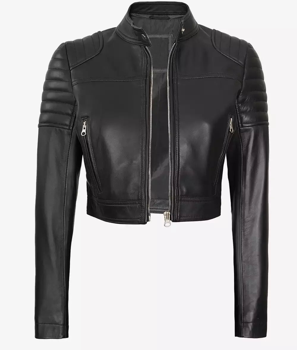 womens_copped_leather_jacket__21986_zoom Women's black cropped leather cafe racer jacket in USA