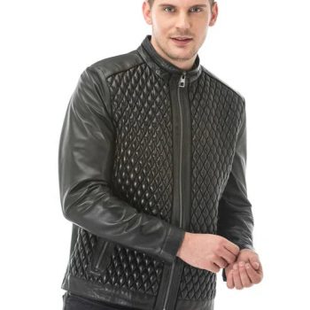 Men's authentic lambskin leather jacket with tailored design