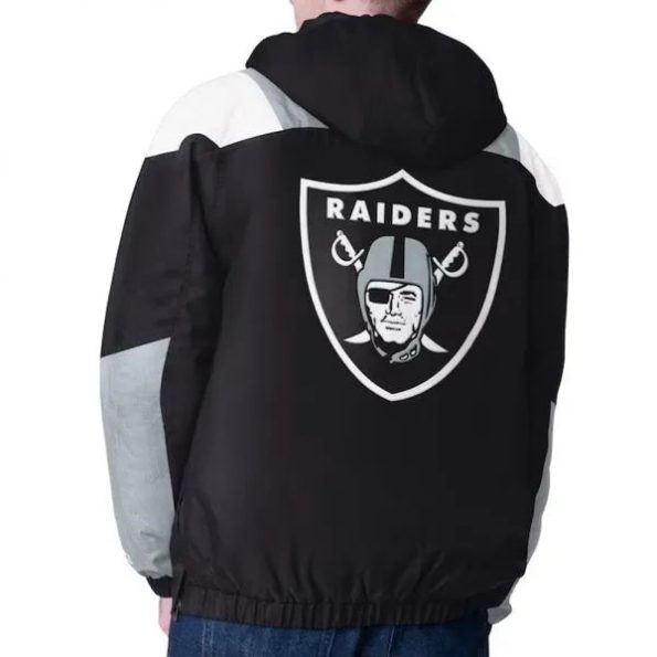 Black Raiders nylon hooded jacket in American Style