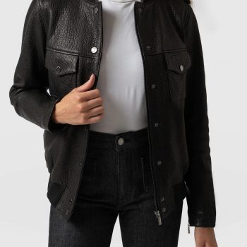 LEATHER BOMBER JACKET