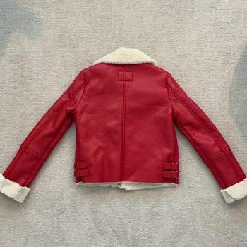 Faux fur leather jacket for women