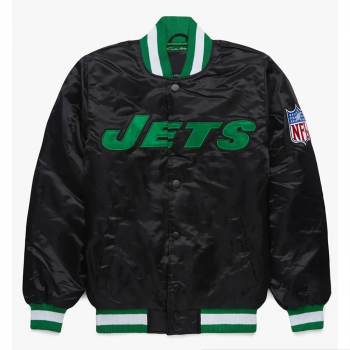 Blackout New York Jets satin jacket front view