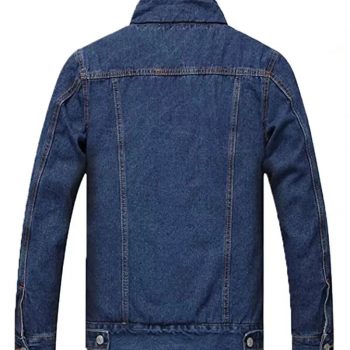 Men’s Winter Blue Denim Jacket with Shearling