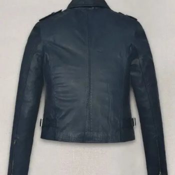 Stylish Soft Winsor Blue Leather Jacket with Washed & Wax Finish in France style