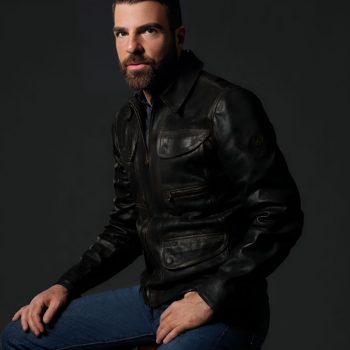Zachary Quinto Brilliant Minds Leather Jacket in USA