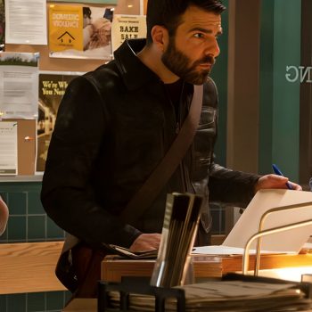Chic Leather Jacket Worn by Zachary Quinto in Brilliant Minds in USA