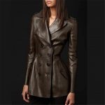 Cow leather coat for women