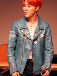 BTS Jimin biker leather jacket fashion style in USA