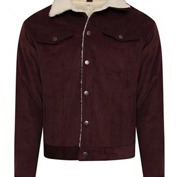 Shop Burgundy Sherpa Trucker Cord Western Jacket