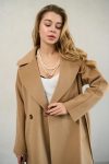 Stylish camel cashmere coat for women in USA