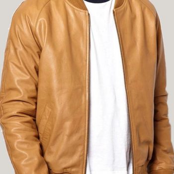 Casual tan brown bomber jacket for men in USA