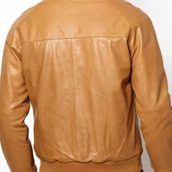Stylish men's tan brown casual bomber jacket in France style