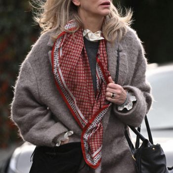 Catherine Ravenscroft in grey coat, Disclaimer.