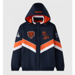 NFL Chicago Bears sideline puffer jacket front view in USA